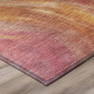 5 X 8 Blush Abstract Washable Polyester Area Rug for Indoor Outdoor Living