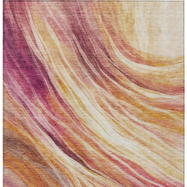 9 X 12 Blush Pink Abstract Polyester Area Rug Washable Stain Resistant Patio