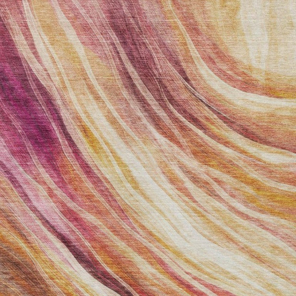 9 X 12 Blush Pink Abstract Polyester Area Rug Washable Stain Resistant Patio