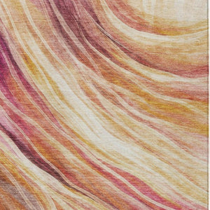 9 X 12 Blush Pink Abstract Polyester Area Rug Washable Stain Resistant Patio