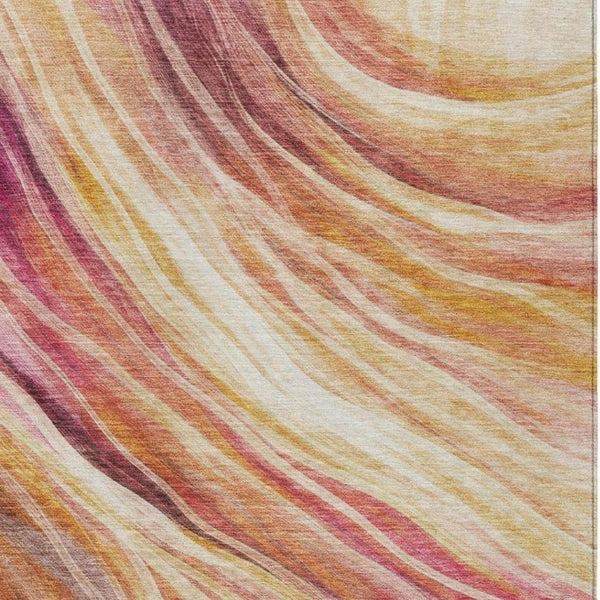 9 X 12 Blush Pink Abstract Polyester Area Rug Washable Stain Resistant Patio
