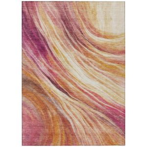 HomeRoots 10 X 14 Blush Abstract Polyester Area Rug Washable for Indoor Outdoor Living 746187