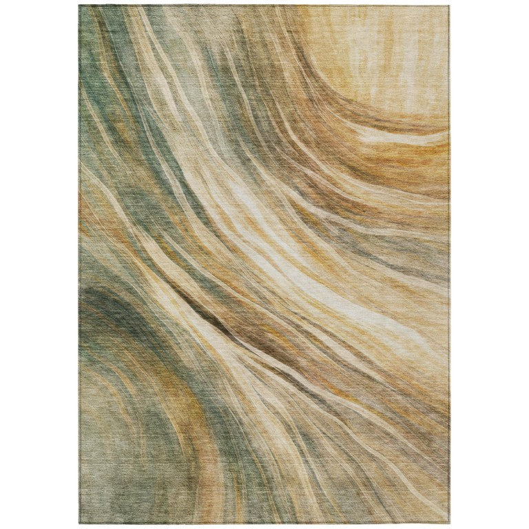 HomeRoots 8 Ft X 10 Ft Abstract Polyester Area Rug Stain Resistant Indoor Outdoor Living 746191