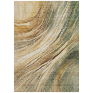10 X 14 Abstract Polyester Area Rug Washable and Stain Resistant for Indoor Outdoor Use