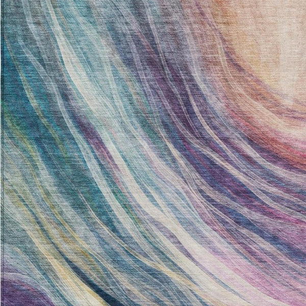 10 X 14 Abstract Washable Polyester Area Rug for Patios Living Rooms and Pets