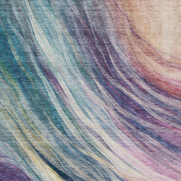 10 X 14 Abstract Washable Polyester Area Rug for Patios Living Rooms and Pets