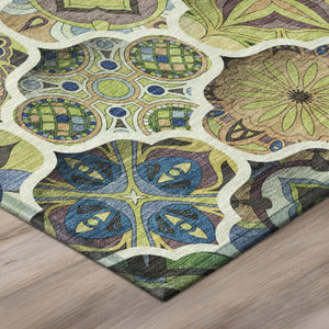 8 X 10 Ogee Polyester Indoor Outdoor Rug Washable Stain Resistant Patio Decor