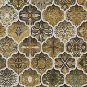 8x10 Ogee Patterned Washable Polyester Area Rug for Patio Porch and Living Spaces