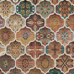 5x8 Copper Orange Ogee Polyester Area Rug Washable Stain Resistant Indoor Outdoor