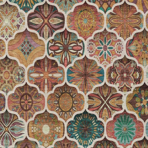 8 X 10 Copper Orange Ogee Polyester Area Rug Washable Stain Resistant Indoor Outdoor