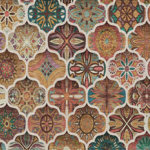 8 X 10 Copper Orange Ogee Polyester Area Rug Washable Stain Resistant Indoor Outdoor