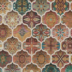 10 X 14 Copper Orange Ogee Polyester Washable Area Rug for Indoor Outdoor Spaces