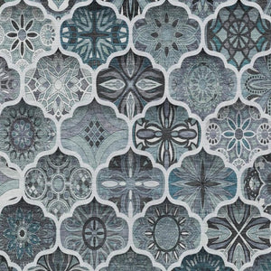 10x14 Pewter Gray Ogee Polyester Area Rug Stain Resistant for Indoor Outdoor Use