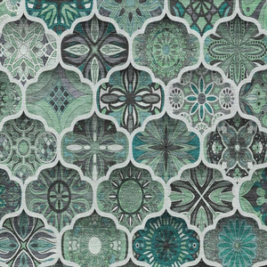 8x10 Ogee Polyester Area Rug Washable Stain Resistant for Patio or Living Room