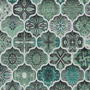 8x10 Ogee Polyester Area Rug Washable Stain Resistant for Patio or Living Room