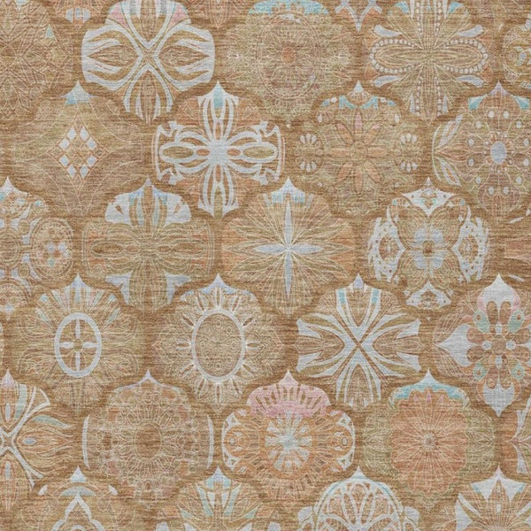 8 Ft X 10 Ft Ogee Polyester Area Rug Washable Stain Resistant Indoor Outdoor Patio