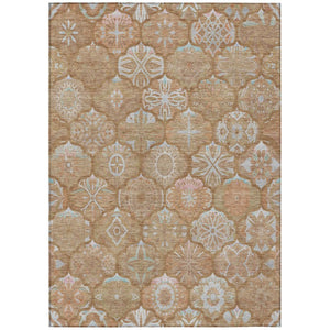 HomeRoots 9x12 Ogee Polyester Area Rug Washable Stain Resistant Indoor Outdoor Patio Living Room 746294