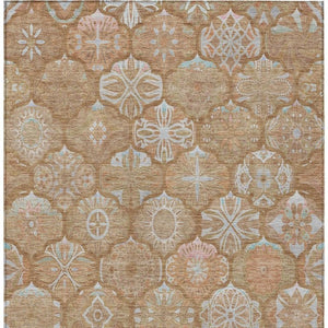 9x12 Ogee Polyester Area Rug Washable Stain Resistant Indoor Outdoor Patio Living Room