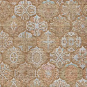 9x12 Ogee Polyester Area Rug Washable Stain Resistant Indoor Outdoor Patio Living Room