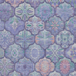 9 X 12 Ogee Polyester Area Rug Washable Stain Resistant for Indoor Outdoor Use