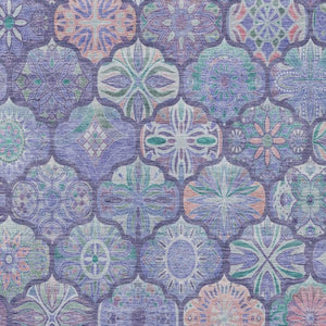 9 X 12 Ogee Polyester Area Rug Washable Stain Resistant for Indoor Outdoor Use