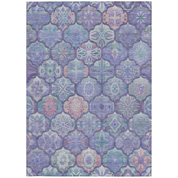 10 Ft X 14 Ft Ogee Polyester Area Rug Washable Stain Resistant Indoor Outdoor Use