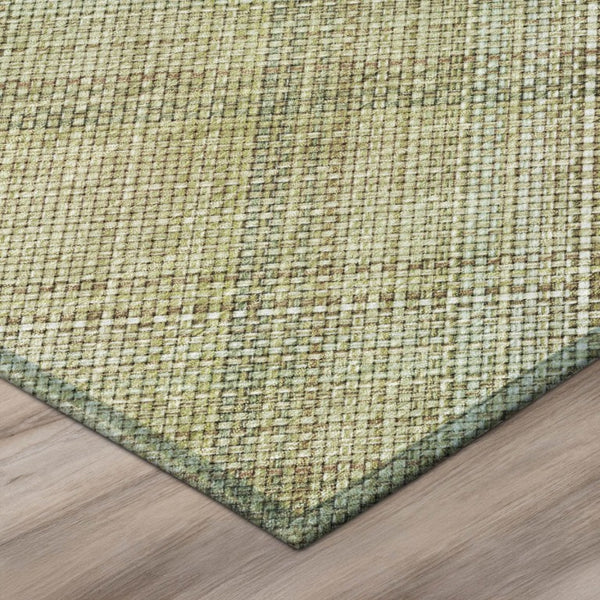 8 Ft Round Plaid Polyester Area Rug Washable Stain Resistant Indoor Outdoor Use