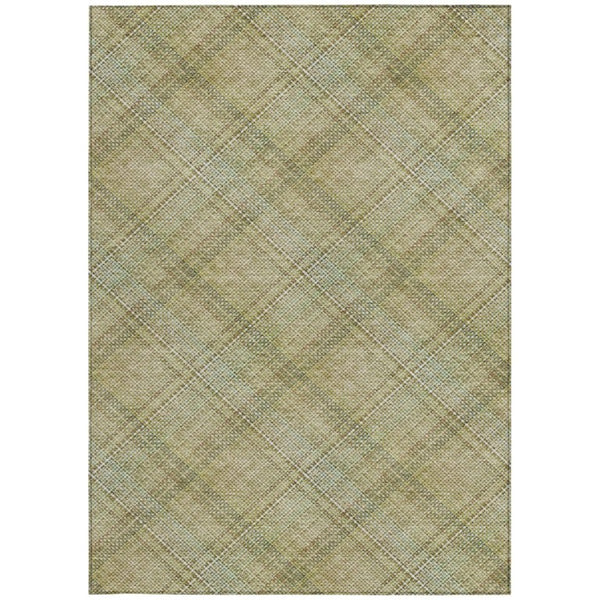 8x10 Plaid Polyester Area Rug Washable Stain Resistant for Patio or Living Room