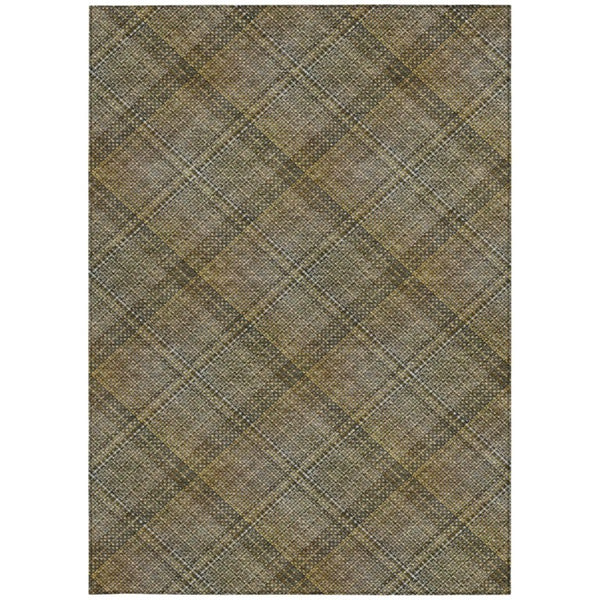 8 Ft X 10 Ft Plaid Polyester Area Rug Washable Stain Resistant Indoor Outdoor Use