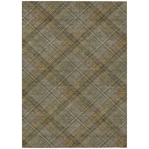 HomeRoots 9 X 12 Plaid Washable Polyester Area Rug for Patio Porch Living Room Indoor Outdoor 746324