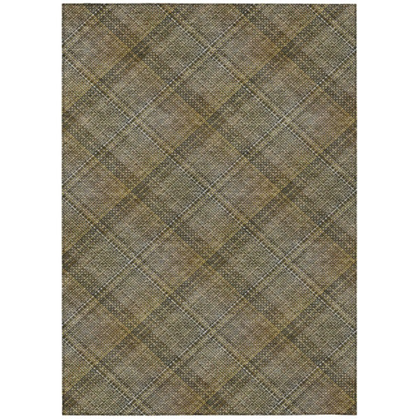 HomeRoots 9 X 12 Plaid Washable Polyester Area Rug for Patio Porch Living Room Indoor Outdoor 746324