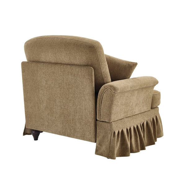 English Elm Sofa Cloud Style Chenille Upholstered with Sculpted Petal Arms and Spindle Legs W3041P332573