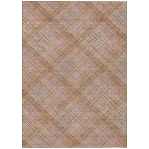 HomeRoots 10 X 14 Washable Plaid Polyester Area Rug Stain Resistant Indoor Outdoor Patio 746337