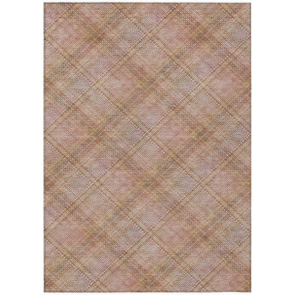 HomeRoots 10 X 14 Washable Plaid Polyester Area Rug Stain Resistant Indoor Outdoor Patio 746337