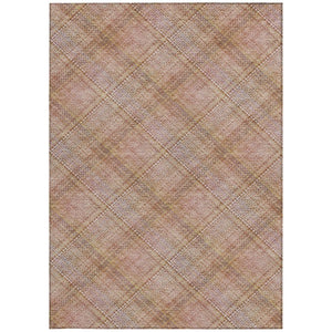 10 X 14 Washable Plaid Polyester Area Rug Stain Resistant Indoor Outdoor Patio