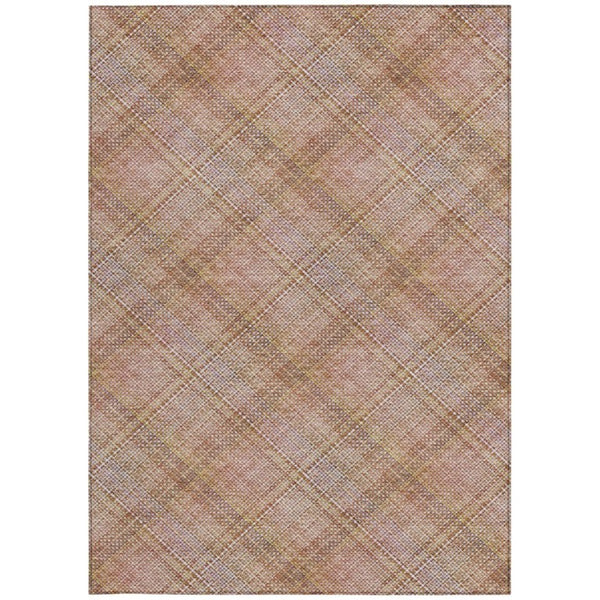 10 X 14 Washable Plaid Polyester Area Rug Stain Resistant Indoor Outdoor Patio