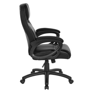 OSP Home Furnishings Faux Leather Executive Office Chair with Lumbar Support and Pneumatic Height Adjustment FL13785-U6