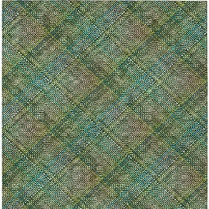 8 by 10 Plaid Polyester Area Rug Washable Stain Resistant for Patio or Living Room
