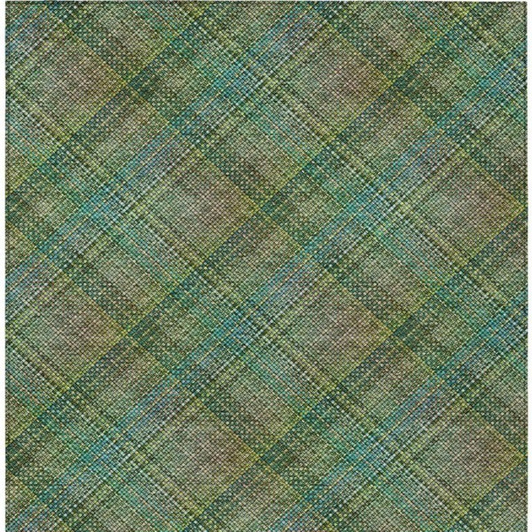 9 X 12 Plaid Polyester Indoor Outdoor Rug Stain Resistant Washable Patio Accent