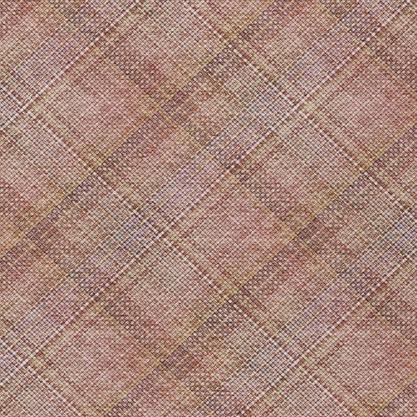 8 Ft X 10 Ft Pink Beige Plaid Polyester Washable Rug for Patio Porch or Living Room