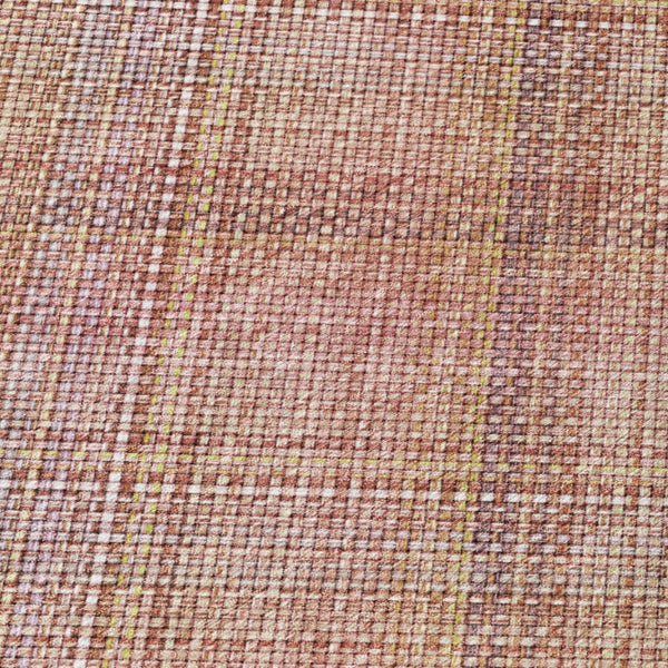 10 X 14 Pink Beige Plaid Polyester Area Rug Washable Stain Resistant Indoor Outdoor