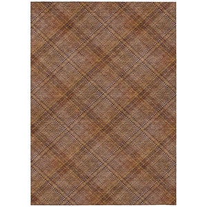 HomeRoots 9 X 12 Plaid Polyester Area Rug Stain Resistant for Patio Porch or Living Room 746354
