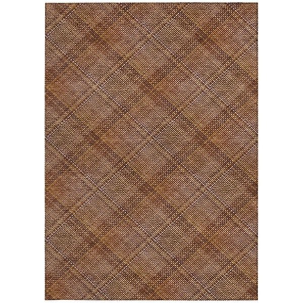 9 X 12 Plaid Polyester Area Rug Stain Resistant for Patio Porch or Living Room