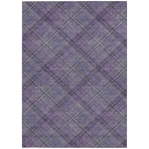 9 X 12 Plaid Polyester Area Rug Washable Stain Resistant Indoor Outdoor Patio