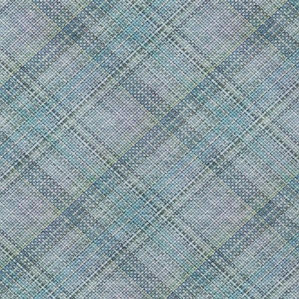 8 Ft X 10 Ft Sky Blue Plaid Washable Polyester Rug for Patio Porch or Living Room