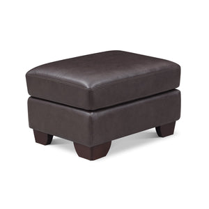English Elm Alice Brown Leather Ottoman with Pocket Coil Cushioning, Feather-Down Comfort & Kiln-Dried Frame B2705P338110