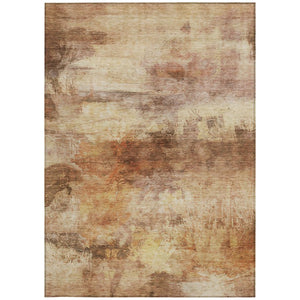 5 X 8 Abstract Peach Orange Washable Polyester Rug for Patio Porch or Living Room