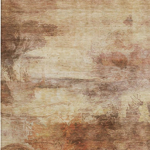 5 X 8 Abstract Peach Orange Washable Polyester Rug for Patio Porch or Living Room