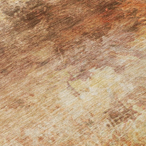 5 X 8 Abstract Peach Orange Washable Polyester Rug for Patio Porch or Living Room