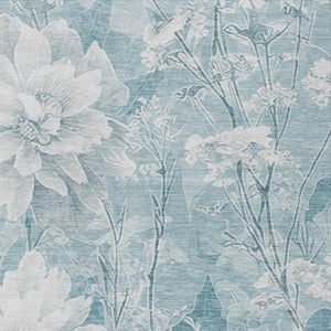 9 X 12 Floral Polyester Washable Area Rug for Indoor Outdoor Patio Use
